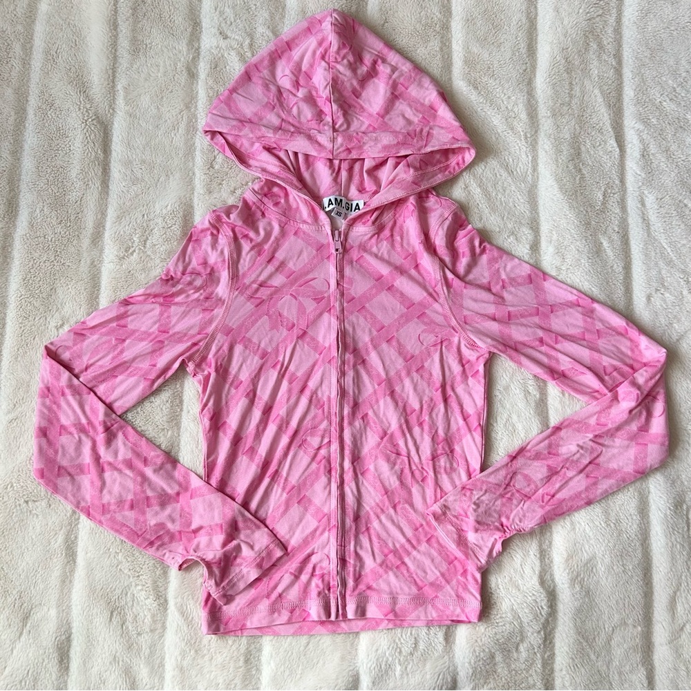 I.AM.GIA Blare Hoodie Pink- Wrapped up in Gia Bow Print Size XS - Picture 3 of 7